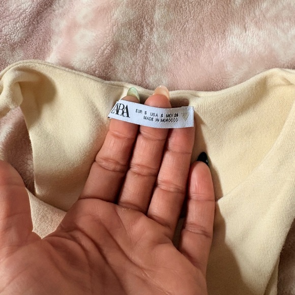 Zara Cream Cutout One-Piece Bodysuit - Picture 3 of 9